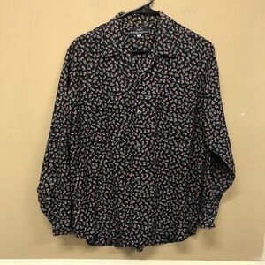 Guess by Georges Marciano Black 90s Floral Shirt